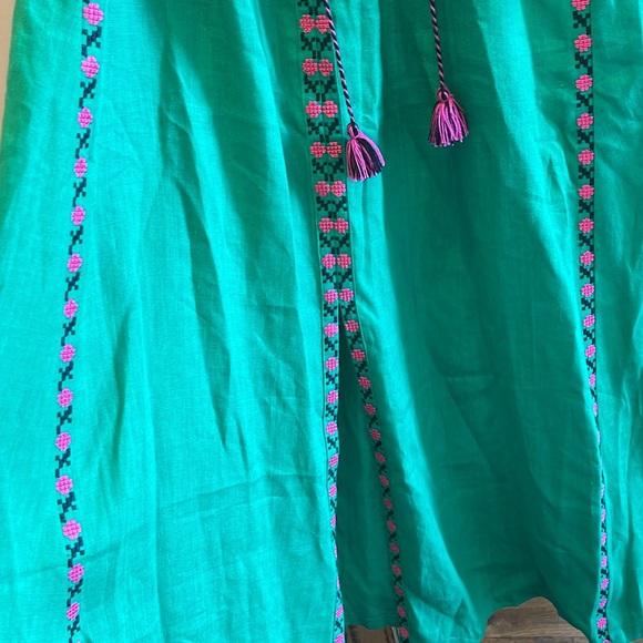 Handmade Linen Embroidered Maxi Dress - Picture 5 of 10